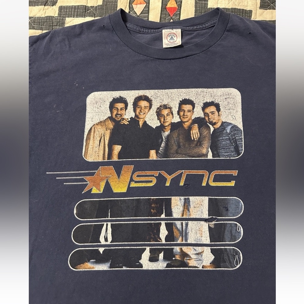NSYNC VTG Y2K RARE❗️T Shirt Boy Band Tee Blue 2000s 90s Vintage Boy Band - Picture 8 of 16